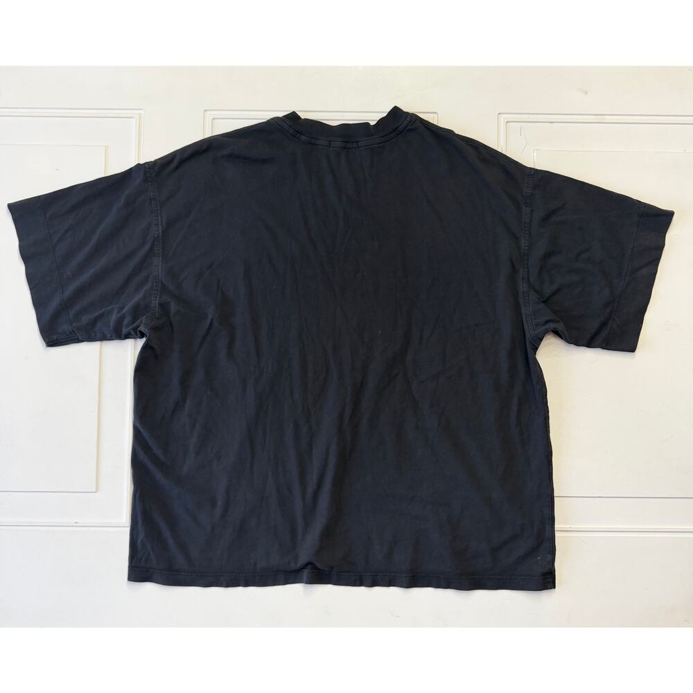 Anthony Thomas Melillo ATM Womens Sz XL Black Cotton Cropped Tee T Shirt - Picture 8 of 8
